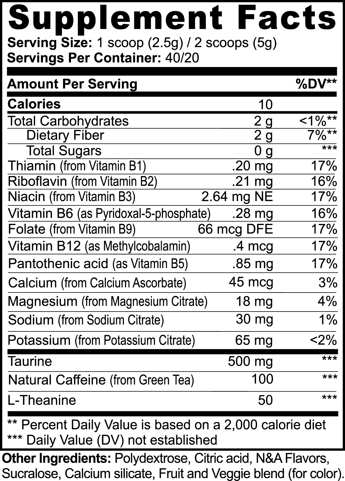 Energy Powder - Natural Energy Boost for Active Lifestyles | 30 Servings | No Sugar Added