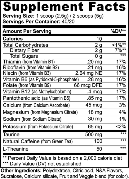 Energy Powder - Natural Energy Boost for Active Lifestyles | 30 Servings | No Sugar Added