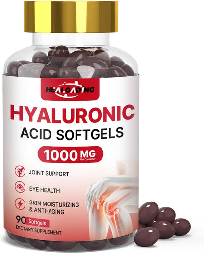 Hyaluronic Acid Supplements 1000Mg Softgels: Joint Supplements for Men Hyaluronic Acid for Skin & Joint Hydration Non-Gmo and Gluten Free