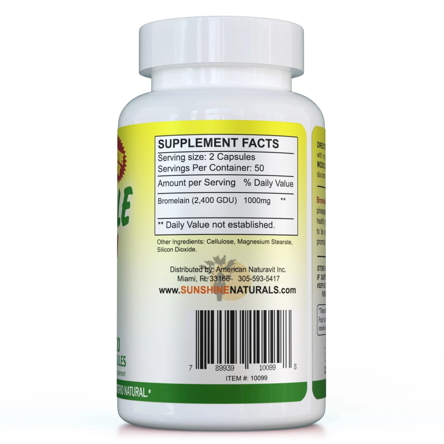 Bromelain 1000Mg Digestive Enzyme Supplement, Pineapple Enzyme, 100 Capsules, 1 Pack