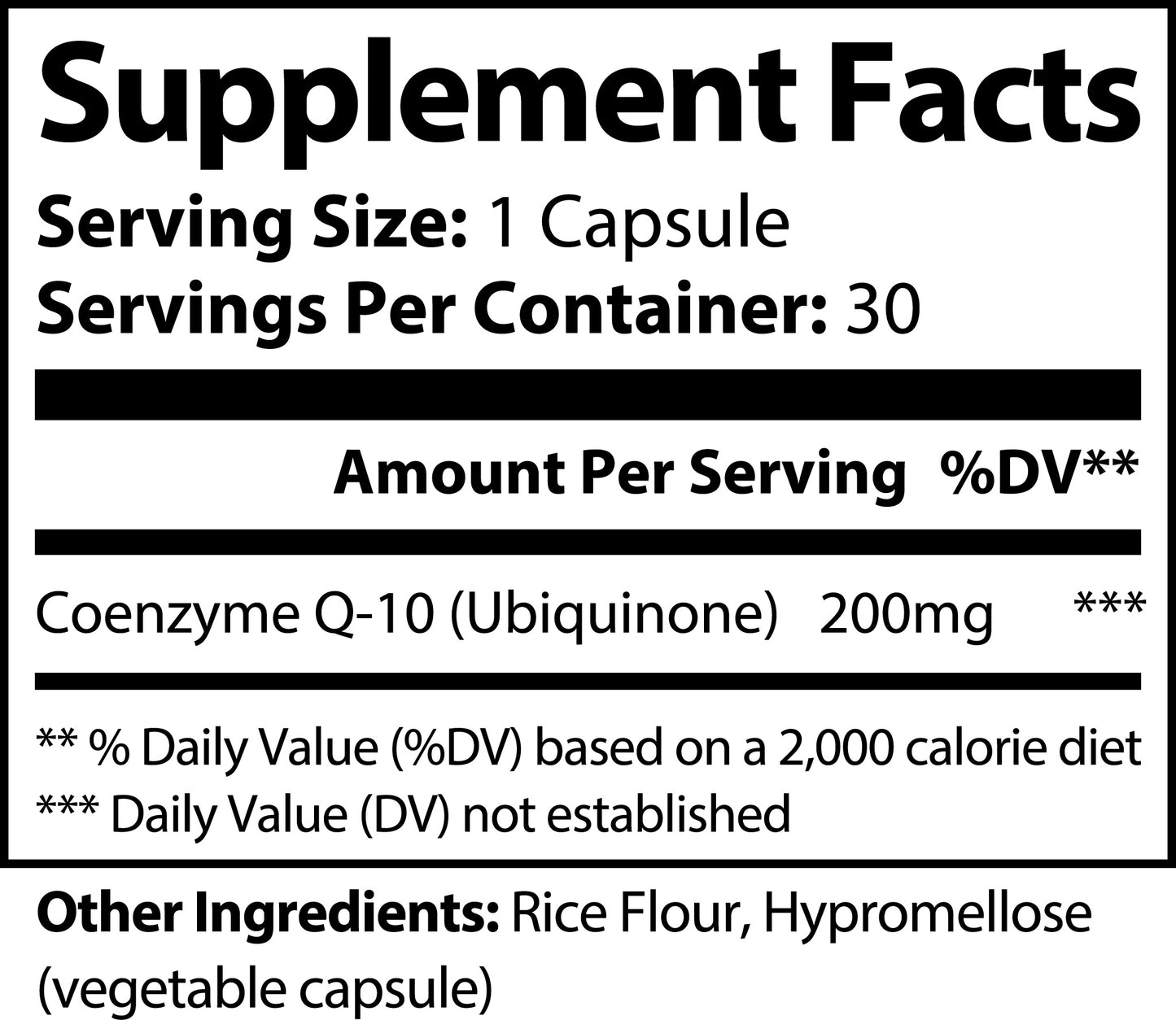 CoQ10 Ubiquinone 30 Capsules Heart Health & Energy Production Supplement | Antioxidant Protection | 30 Capsules