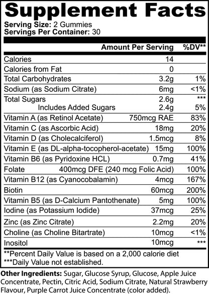 Multivitamin Bear Gummies – Complete Daily Vitamins for Adults | 60 Gummies | Immune Support & Energy Boost