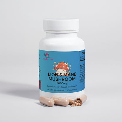 Lion’s Mane Mushroom Supplement for Brain Health, Focus & Memory Support | Natural Nootropic for Cognitive Performance & Mood | 30 Capsules