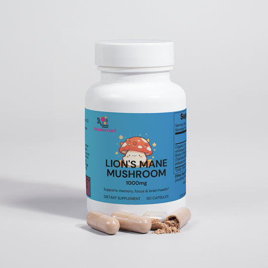 Lion’s Mane Mushroom Supplement for Brain Health, Focus & Memory Support | Natural Nootropic for Cognitive Performance & Mood | 30 Capsules
