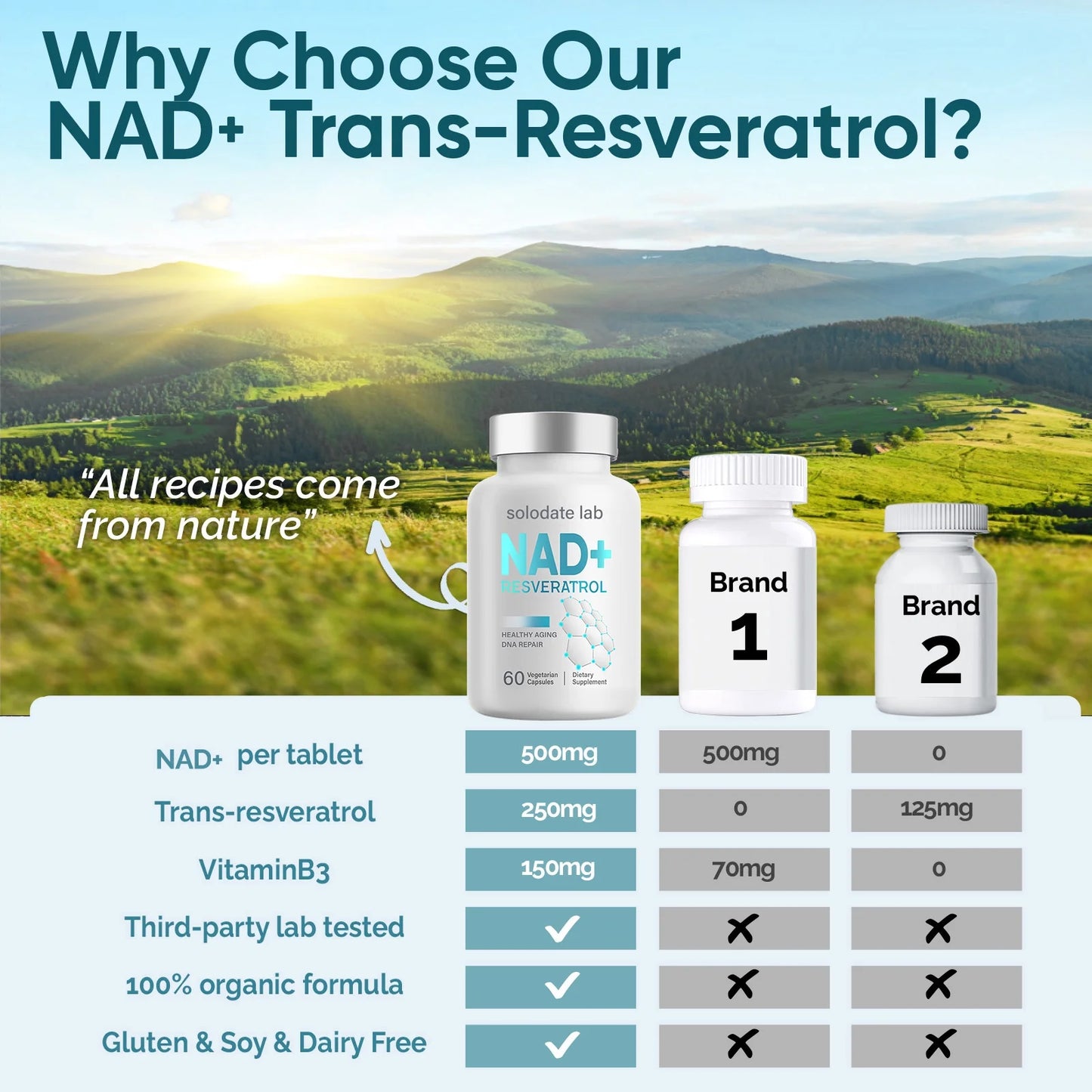NAD Resveratrol Supplement, ,NAD+ Supplements NAD Supplements for Women and Men, 120 Capsule