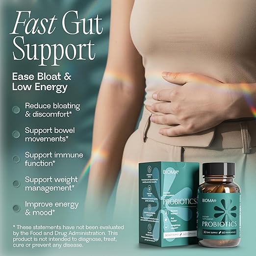 ($) BIOMA Probiotics - Digestive Health Probiotic - Gut Support for Men & Women with Xylooligosaccharides, Tributyrin & Bifidobacterium - Vegan & Gluten Free - 60 Delayed-Release Capsules (30-Day Supply)