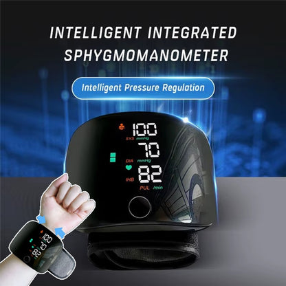 Rechargeable Wrist Blood Pressure Monitor with Smart Touch Display & English Voice Support | Portable Digital BP Machine for Home Use