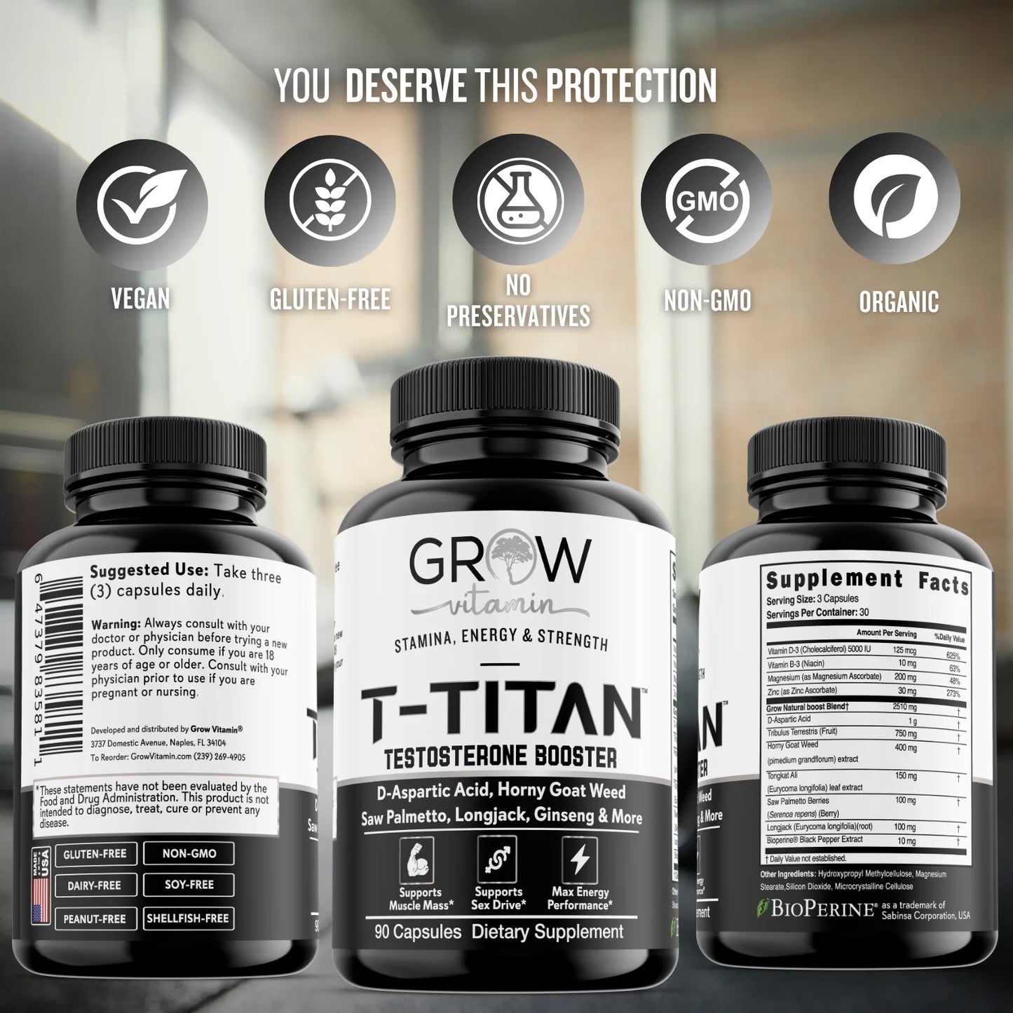 T-Titan Testosterone Booster Supplements 90 Capsules