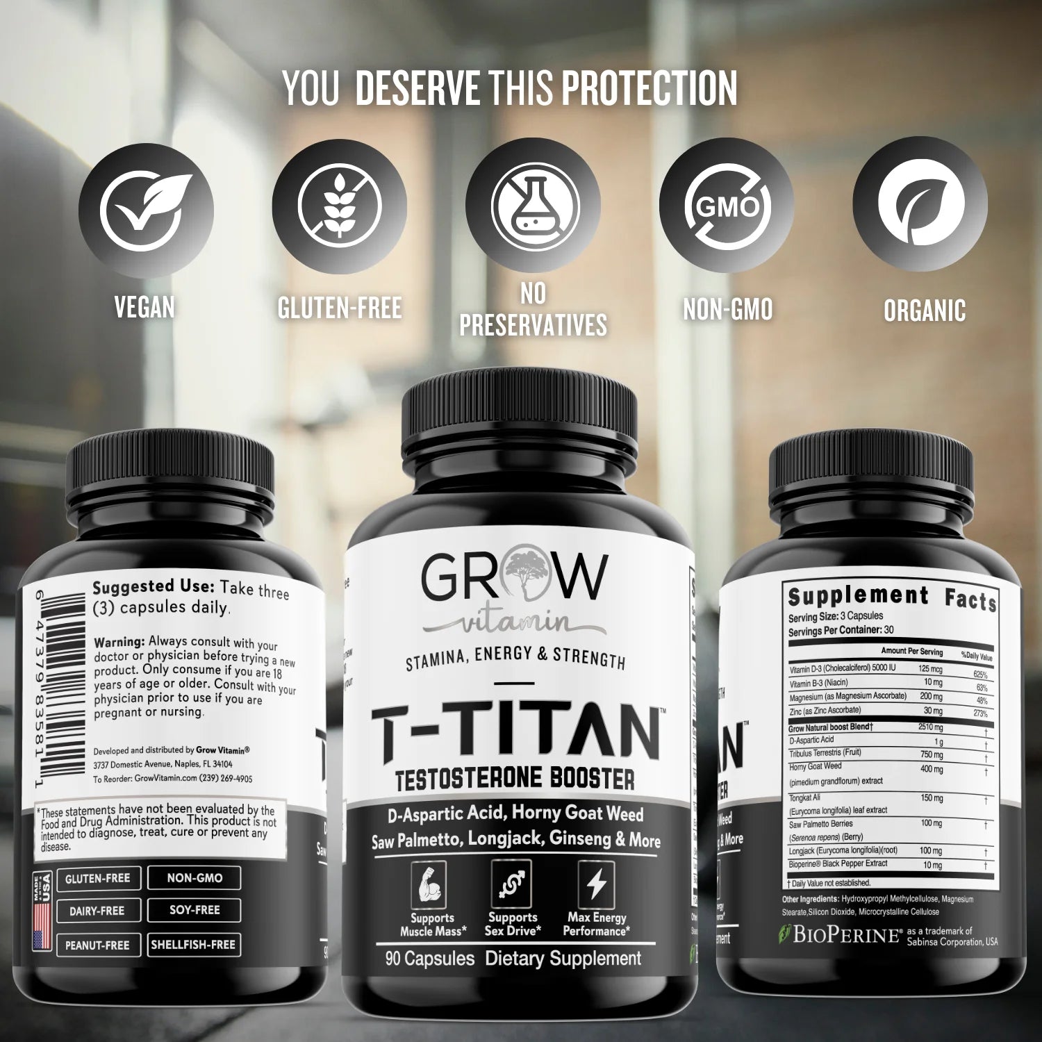 T-Titan Testosterone Booster Supplements 90 Capsules