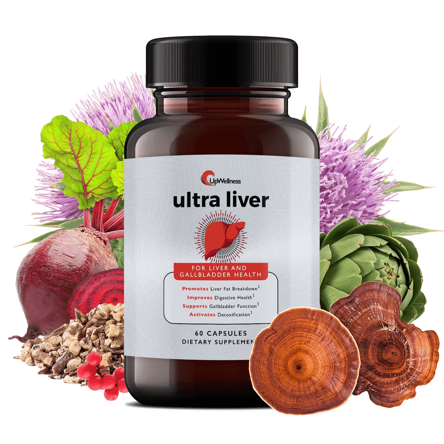 Upwellness Ultra Liver Supplement for Liver Care & Support and Gallbladder Support - TMG & NAC Milk Thistle - Liver Cleanse Detox & Repair - 60 Capsules