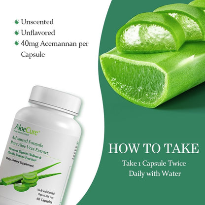 Aloecure Advanced Formula - Twice a Day Aloe Vera Capsule 60 Capsules