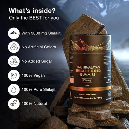 3000mg Himalayan Shilajit Resin Gummies Energy Boost Help With Muscle Recovery Reduce Fatiguesupplement Vegetarian