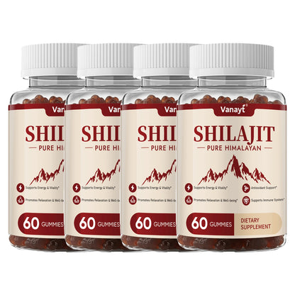 Vanayt Pure Himalayan Shilajit Gummies 3000mg Ashwagandha Ginger Herbal Supplement 60Pcs Support Energy Immunity Antioxidant