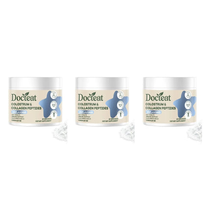 Docteat Gut Health Nutrition Powder with Bovine Colostrum Collagen Peptides Inulin and Vitamin B12 Aloe Vera Extract 160g