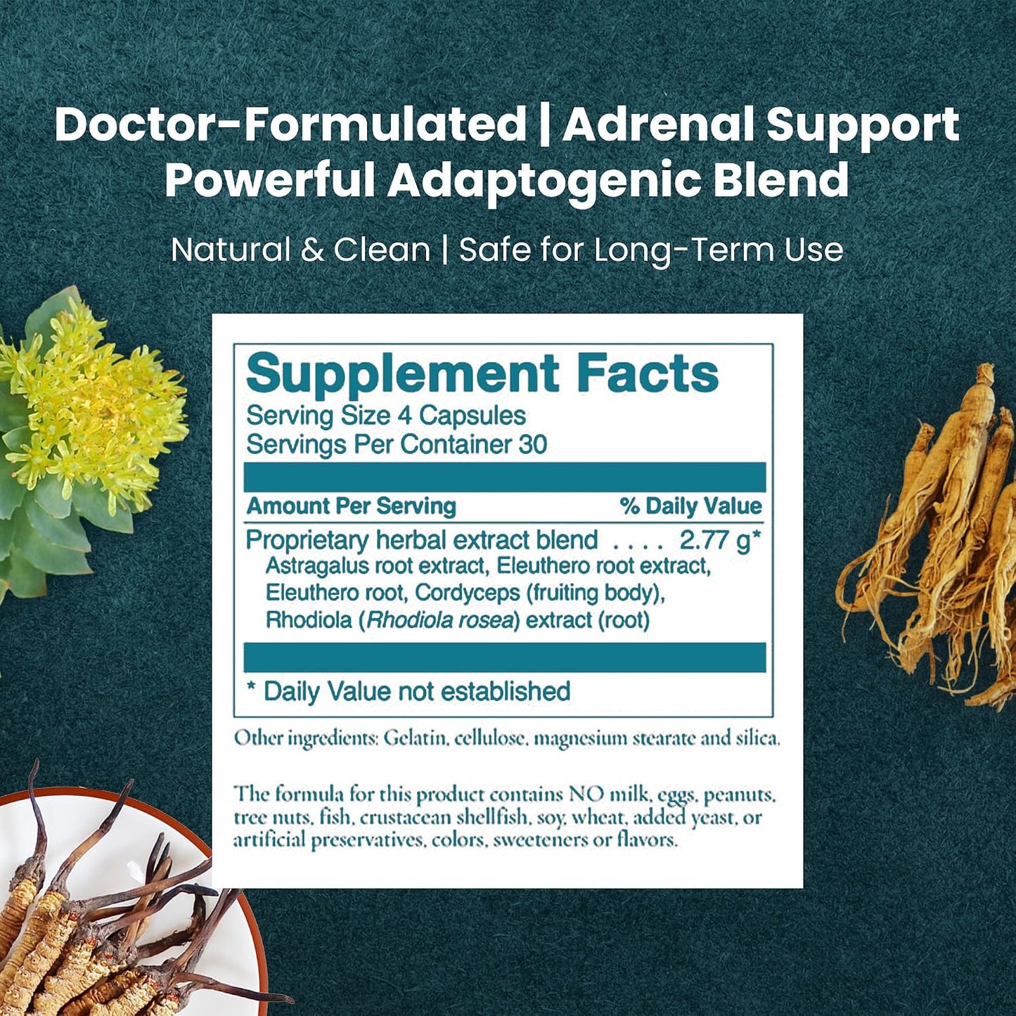 Adaptisol, Adrenal Support Supplements for Women, Cortisol Supplements with Adaptogens, 120 Capsules
