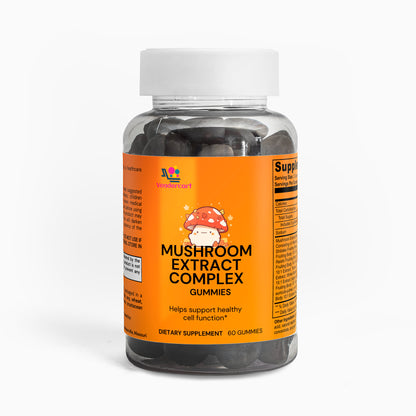 Raspberry Mushroom Gummies Extract Immune Support & Antioxidant Rich Formula | 60 Gummies | Natural Energy Boost