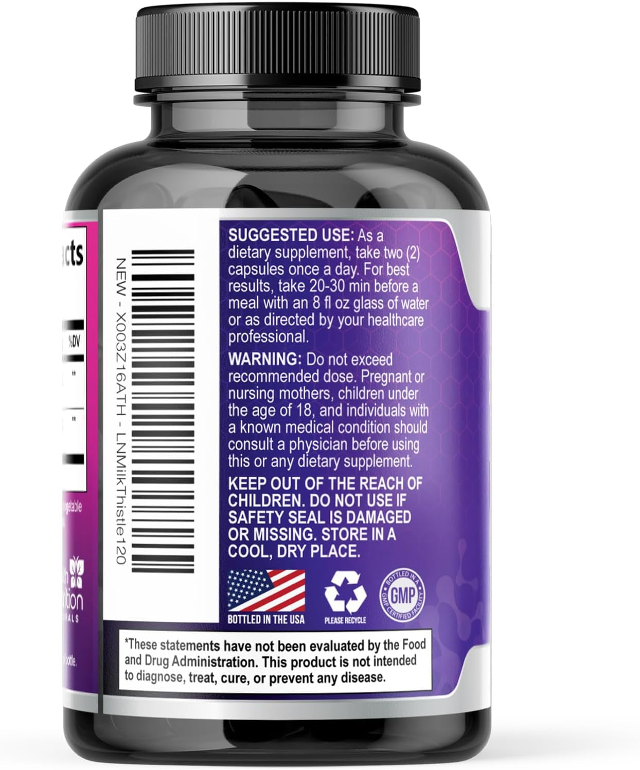 Milk Thistle Supplement - Advanced Liver Cleanse Detox & Repair with Dandelion Root Extract - Natural Milk Thistle Silymarin Marianum Extract Liver Health Support, Non-Gmo, Bottled USA - 120 Capsules