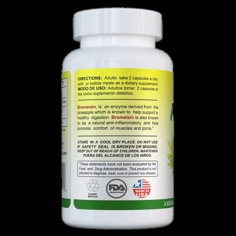 Bromelain 1000Mg Digestive Enzyme Supplement, Pineapple Enzyme, 100 Capsules per Bottle, 3 Pack (300 Capsules Total)